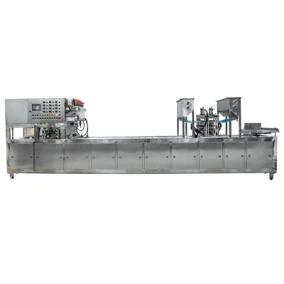 Vegetable Fruit Tray Packing Machine Snack Biscuits Cup Filling Aluminum Foil Sealing Machine