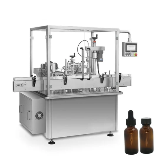 Automatic Rotary 10ml 60ml Eliquid Eye Drop Fill Production Line Essential Oil Bottle Filling Machine Test Tube Vial Bottle Filling Capping and Labeling Machine