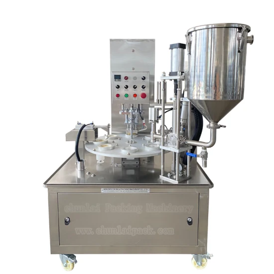 Granule Measuring Cup Liquid Gravity Coffee Powder Cup Yogurt Cheese Piston Rotary Filling Sealing Machine