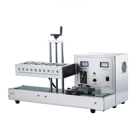 Continuous Electromagnetic Aluminum Foil Lids Sealing Packing Machine